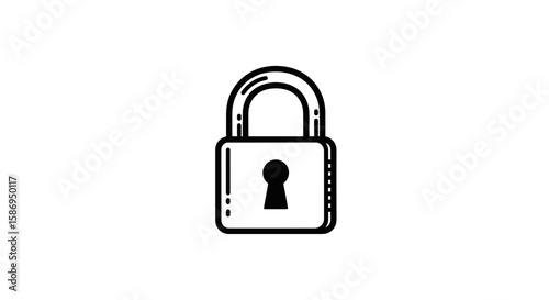 Vector secure lock icon for safety and privacy representing security and protection with keyhole design element