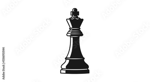 Vector chess queen piece vector illustration for strategy board game tournament and intellectual competition design element