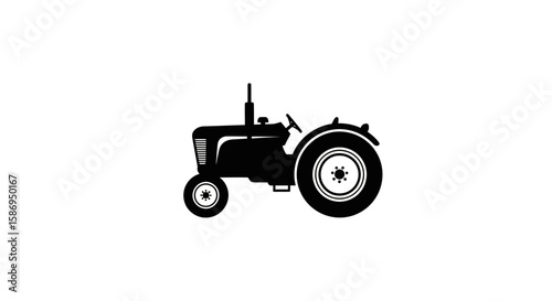 Vector vintage tractor silhouette vector illustration for agriculture farming and rural lifestyle design element