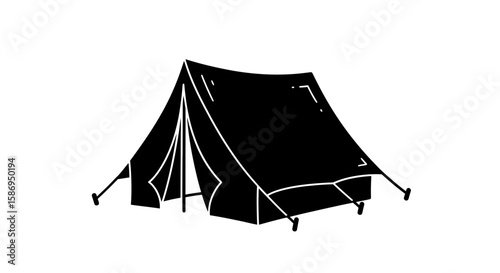 Vector explore outdoor camping tent for adventure travel and backpacking trips equipment and camping gear vector art