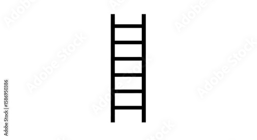 Vector black ladder illustration for construction safety and access equipment climbing tool design element icon