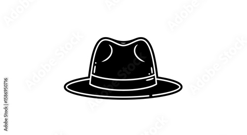 Vector explore stylish black fedora hat vector image for fashion accessory design and vintage style illustration needs