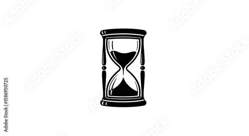 Vector hourglass sand timer illustration vector icon for time management and deadline concept design with sand