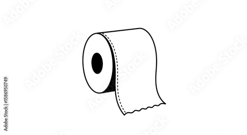 Vector toilet paper roll vector illustration for bathroom hygiene and sanitary needs isolated on white background