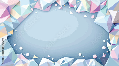 Abstract geometric design with pastel colors forming a stylish modern frame for background.