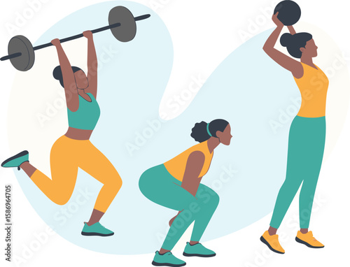 Women exercising with weights and ball exercise fitness