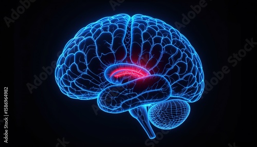 Detailed anatomical illustration of the human brain highlighting the thalamus.