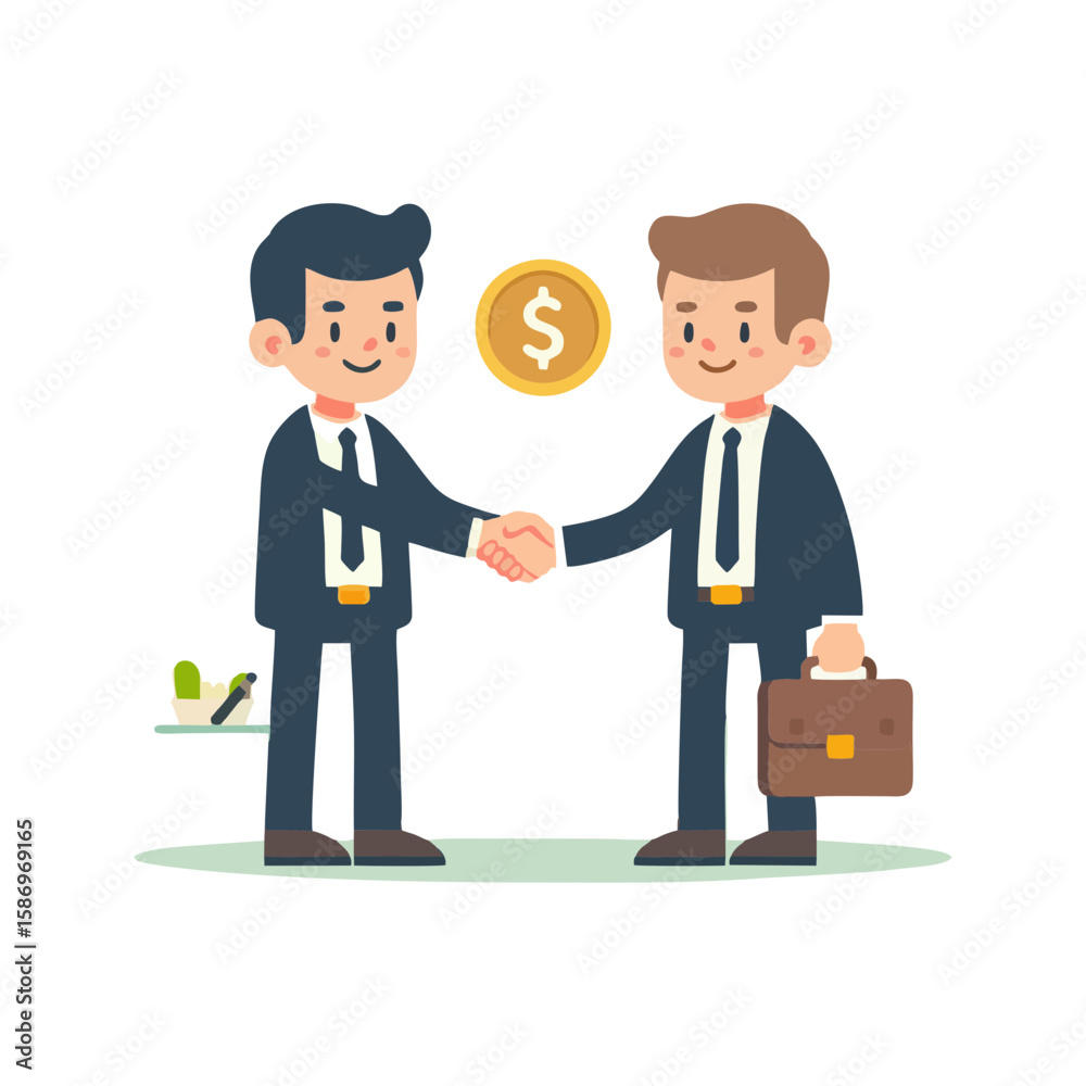 Obraz premium A business duo shaking hands after a deal