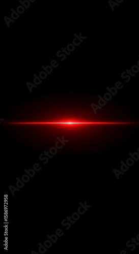 Red Lens Flare with Horizontal Light Streak on Dark Background