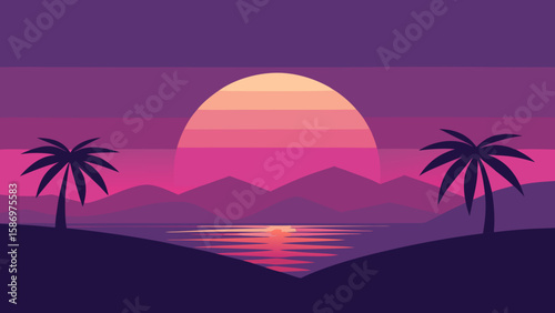 Background for a Relaxing App a Super Calming Sunset Serene Meditation Visual