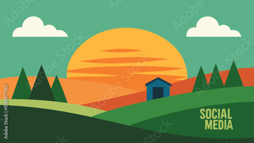 Social Media Banner Background Scene Eye Catching Vibrant Colorful Design