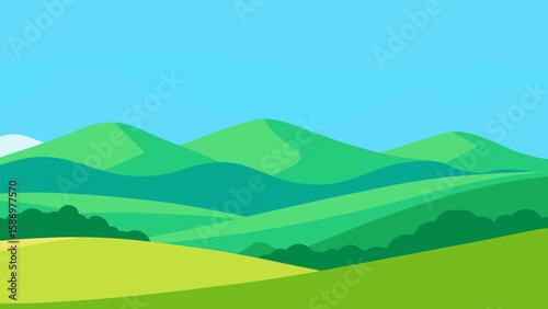 Clean Crisp Landscape Illustration Background Scene Peaceful Calm Serene Nature