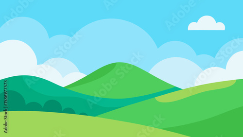 Charming Simplified Landscape Background Scene Peaceful Calm Serene Nature