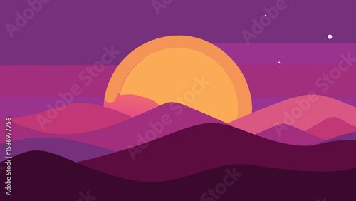 Minimalist Landscape Art Featuring Horizon Background Scene Peaceful Serene