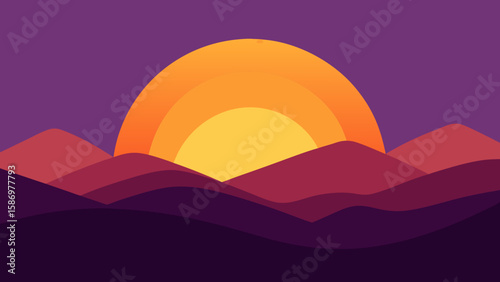 Stylized Panorama Nature Background Scene Peaceful Calm Serene Artistic Landscape