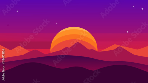 Beautiful Twilight Panorama Background Scene Peaceful Serene Artistic Nature
