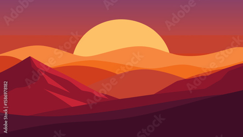 Stylized Landscape Late Afternoon Background Scene Peaceful Serene Artistic