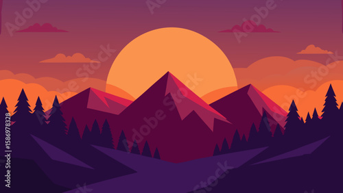 Tranquil Evening Scene Minimalist Background Peaceful Calm Serene Nature Design