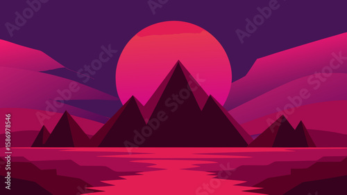 Abstract Mountainous Landscape Alien World Sci Fi Futuristic Design
