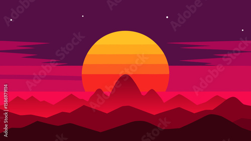 Breathtaking Alien Vista Vibrant Red Sky Futuristic Landscape Sci Fi Scene