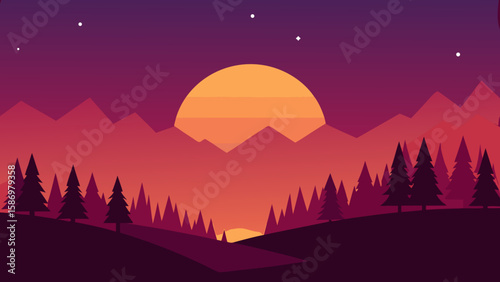 Background Scene Illustration Peaceful Nature Serene Calm Tranquil Artistic Landscape