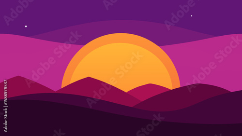 Background Scene Illustration Serene Evening Peaceful Calm Tranquil Artistic Nature