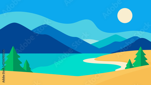 Clean and Serene Outdoor Background Scene Style for Digital Art