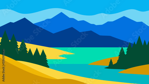 Calming Nature Scene Background Style for Peaceful Digital Designs