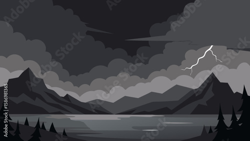 Slightly Ominous Stormy Background Scene for Dramatic Digital Art