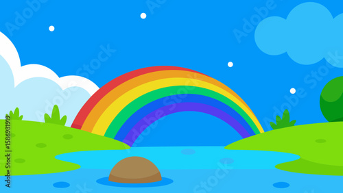 Bright Cheerful Cartoon Background for Kids Engaging Digital Content