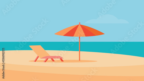 Minimalist Resort Beach Background Scene for Clean Digital Content
