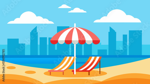 Picturesque Coastal Getaway Background Scene for Relaxing Digital Art