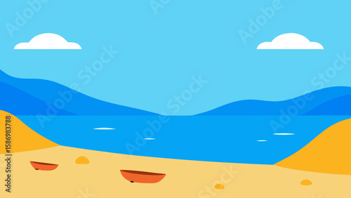 Background Scene with Quiet Summery Feel for Relaxing Digital Media