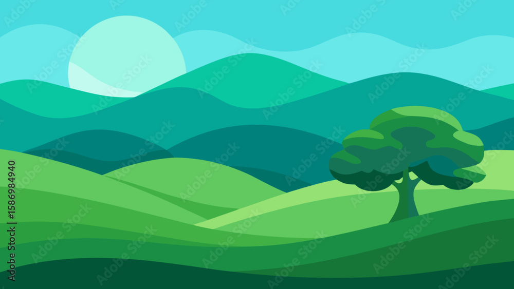 Obraz premium Background Scene an Expansive View of a Verdant Green Field