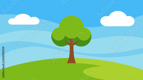 Background Scene a Vibrant Cartoon Landscape for Animation