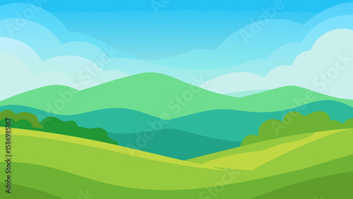 Peaceful Nature Background Lush Green Terrain for a Serene Setting