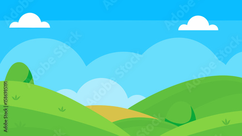 Background Artwork for an Animated Short a Colorful Green Scene