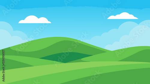 Pristine Green Landscape Background Showcasing Untouched Natural Beauty