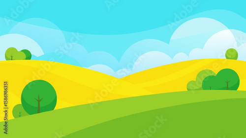 Cheerful Background Illustration for Animation a Vibrant Green Scene