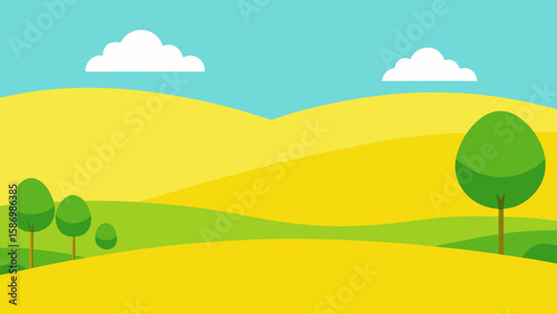 Cheerful Background Illustration for Animation a Vibrant Green Scene