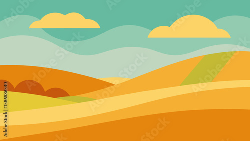 Calming Vector Art Scene with Smooth Olive Green Hues for Nature Lovers