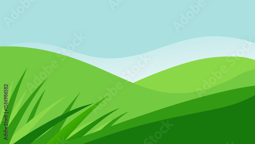 Simple and Elegant Background with Lush Green Grass a Clean Nature Scene