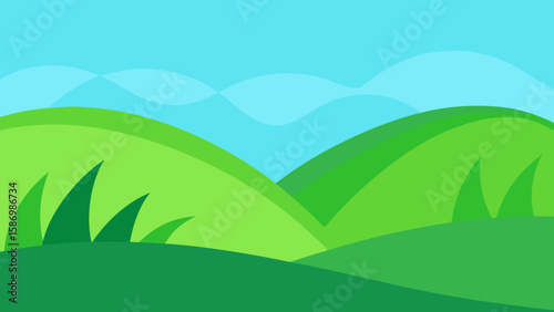 Stylized Nature Background with Vibrant Green Grass Texture and Modern Design