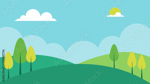 Background Scene Verdant Undulating Green Landscape Edit
