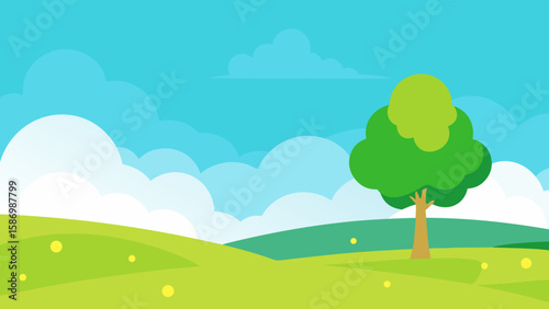 Background Scene Gentle Slopes of Lime Green Hills Reworked