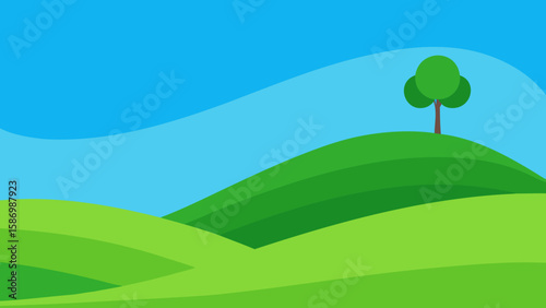 Background Scene of a Beautifully Clean Green Landscape