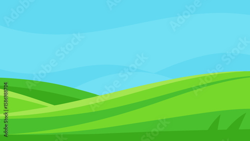 Clean and Fresh Background Undulating Green Landscape