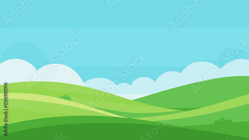 Peaceful Meadow Background Gentle Green Slopes