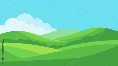 Verdant Landscape Background Smooth Green Hills