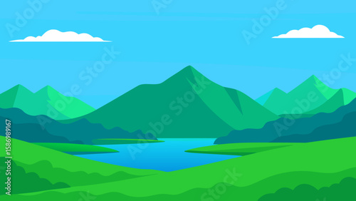 Vast Open Background Scene Unending Green Fields Horizon